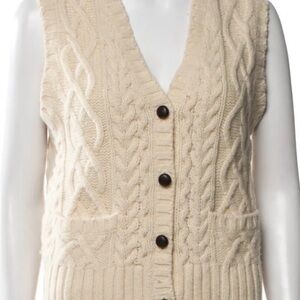 Re/Done Ivory 50's Cardigan Vest Size Medium $350